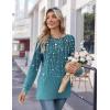 imageZeagoo Womens Long Sleeve Tshirts Casual Tunic Tops Work Fashion Cute Sweaters Fall Outfits 2025 Dressy BlouseBluegreen
