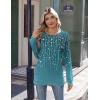 imageZeagoo Womens Long Sleeve Tshirts Casual Tunic Tops Work Fashion Cute Sweaters Fall Outfits 2025 Dressy BlouseBluegreen