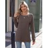 imageZeagoo Womens Long Sleeve Tshirts Casual Tunic Tops Work Fashion Cute Sweaters Fall Outfits 2025 Dressy BlouseBrown