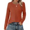 imageZeagoo Womens Long Sleeve Tshirts Casual Tunic Tops Work Fashion Cute Sweaters Fall Outfits 2025 Dressy BlouseCaramel