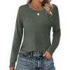 imageZeagoo Womens Long Sleeve Tshirts Casual Tunic Tops Work Fashion Cute Sweaters Fall Outfits 2025 Dressy BlouseGreen