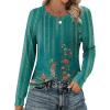 imageZeagoo Womens Long Sleeve Tshirts Casual Tunic Tops Work Fashion Cute Sweaters Fall Outfits 2025 Dressy BlouseGreen Floral