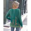 imageZeagoo Womens Long Sleeve Tshirts Casual Tunic Tops Work Fashion Cute Sweaters Fall Outfits 2025 Dressy BlouseGreen Floral