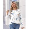 imageZeagoo Womens Long Sleeve Tshirts Casual Tunic Tops Work Fashion Cute Sweaters Fall Outfits 2025 Dressy BlouseWhite Floral