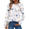 imageZeagoo Womens Long Sleeve Tshirts Casual Tunic Tops Work Fashion Cute Sweaters Fall Outfits 2025 Dressy BlouseWhite Floral