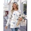 imageZeagoo Womens Long Sleeve Tshirts Casual Tunic Tops Work Fashion Cute Sweaters Fall Outfits 2025 Dressy BlouseWhite Floral