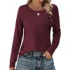 imageZeagoo Womens Long Sleeve Tshirts Casual Tunic Tops Work Fashion Cute Sweaters Fall Outfits 2025 Dressy BlouseWine Red