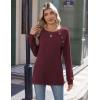 imageZeagoo Womens Long Sleeve Tshirts Casual Tunic Tops Work Fashion Cute Sweaters Fall Outfits 2025 Dressy BlouseWine Red