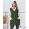 imageZeagoo Womens Sweater Vest 2025 Oversized Sleeveless V Neck Pullovers with Pocket Knitted Fall OutfitsArmy Green