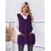 imageZeagoo Womens Sweater Vest 2025 Oversized Sleeveless V Neck Pullovers with Pocket Knitted Fall OutfitsPurple