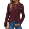imageZeagoo Womens Long Sleeve Tshirts Casual Tunic Tops Work Fashion Cute Sweaters Fall Outfits 2025 Dressy BlouseWine Red