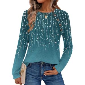 imageZeagoo Womens Long Sleeve Tshirts Casual Tunic Tops Work Fashion Cute Sweaters Fall Outfits 2025 Dressy BlouseBluegreen