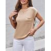 imageZeagoo Womens Sweater Vest Fall 2025 Loose Fit Cape Sleeve Knit Ribbed Tank Tops with Front Pocket SXXLBeige