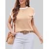 imageZeagoo Womens Sweater Vest Fall 2025 Loose Fit Cape Sleeve Knit Ribbed Tank Tops with Front Pocket SXXLBeige White Colorblock