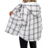 imageZeagoo Womens Plaid Shacket Jacket Long Sleeve Fleece Hooded Jackets Fall Winter Warm Coat S2XLWhite Plaid