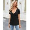 imageZeagoo Womens Tops Deep V Neck Shirts Summer Low Cut Top Sexy Short Sleeve Tshirts Trendy Clothes Fashion Clothing S3XLA01black