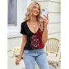 imageZeagoo Womens Tops Deep V Neck Shirts Summer Low Cut Top Sexy Short Sleeve Tshirts Trendy Clothes Fashion Clothing S3XLBf309