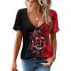 imageZeagoo Womens Tops Deep V Neck Shirts Summer Low Cut Top Sexy Short Sleeve Tshirts Trendy Clothes Fashion Clothing S3XLBf309