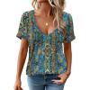 imageZeagoo Womens Tops Deep V Neck Shirts Summer Low Cut Top Sexy Short Sleeve Tshirts Trendy Clothes Fashion Clothing S3XLMz779 Boho