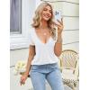 imageZeagoo Womens Tops Deep V Neck Shirts Summer Low Cut Top Sexy Short Sleeve Tshirts Trendy Clothes Fashion Clothing S3XLWhite