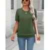 imageZeagoo Womens Summer Short Sleeve Tops Crew Neck Lightweight Pullover Sweaters Loose Dressy Casual Blouse Basic ClothesArmy Green