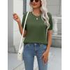 imageZeagoo Womens Summer Short Sleeve Tops Crew Neck Lightweight Pullover Sweaters Loose Dressy Casual Blouse Basic ClothesArmy Green