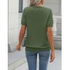 imageZeagoo Womens Summer Short Sleeve Tops Crew Neck Lightweight Pullover Sweaters Loose Dressy Casual Blouse Basic ClothesArmy Green