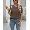 imageZeagoo Womens Summer Short Sleeve Tops Crew Neck Lightweight Pullover Sweaters Loose Dressy Casual Blouse Basic ClothesCamel