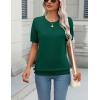 imageZeagoo Womens Summer Short Sleeve Tops Crew Neck Lightweight Pullover Sweaters Loose Dressy Casual Blouse Basic ClothesGrass Green