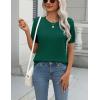 imageZeagoo Womens Summer Short Sleeve Tops Crew Neck Lightweight Pullover Sweaters Loose Dressy Casual Blouse Basic ClothesGrass Green
