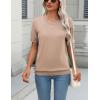 imageZeagoo Womens Summer Short Sleeve Tops Crew Neck Lightweight Pullover Sweaters Loose Dressy Casual Blouse Basic ClothesKhaki