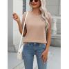 imageZeagoo Womens Summer Short Sleeve Tops Crew Neck Lightweight Pullover Sweaters Loose Dressy Casual Blouse Basic ClothesKhaki
