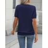 imageZeagoo Womens Summer Short Sleeve Tops Crew Neck Lightweight Pullover Sweaters Loose Dressy Casual Blouse Basic ClothesNavy Blue