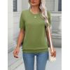 imageZeagoo Womens Summer Short Sleeve Tops Crew Neck Lightweight Pullover Sweaters Loose Dressy Casual Blouse Basic ClothesOlive