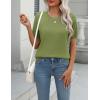 imageZeagoo Womens Summer Short Sleeve Tops Crew Neck Lightweight Pullover Sweaters Loose Dressy Casual Blouse Basic ClothesOlive
