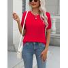 imageZeagoo Womens Summer Short Sleeve Tops Crew Neck Lightweight Pullover Sweaters Loose Dressy Casual Blouse Basic ClothesRed