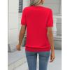 imageZeagoo Womens Summer Short Sleeve Tops Crew Neck Lightweight Pullover Sweaters Loose Dressy Casual Blouse Basic ClothesRed