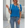 imageZeagoo Womens Summer Short Sleeve Tops Crew Neck Lightweight Pullover Sweaters Loose Dressy Casual Blouse Basic ClothesSky Blue