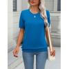 imageZeagoo Womens Summer Short Sleeve Tops Crew Neck Lightweight Pullover Sweaters Loose Dressy Casual Blouse Basic ClothesSky Blue