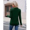 imageZeagoo Womens V Neck Sweaters Shirts Long Sleeve Lightweight Ribbed Knit Pullover Sweater Blouse Tops with Buttons OufitsForest Green