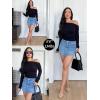 imageZeagoo Womens Long Sleeve Off The Shoulder Casual Crop Tops Boat Neck Going Out Slim Fit Sexy T Shirts 2025Black