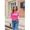 imageZeagoo Womens Long Sleeve Off The Shoulder Casual Crop Tops Boat Neck Going Out Slim Fit Sexy T Shirts 2025Hot Pink