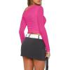 imageZeagoo Womens Long Sleeve Off The Shoulder Casual Crop Tops Boat Neck Going Out Slim Fit Sexy T Shirts 2025Hot Pink