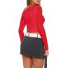 imageZeagoo Womens Long Sleeve Off The Shoulder Casual Crop Tops Boat Neck Going Out Slim Fit Sexy T Shirts 2025Red