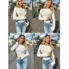 imageZeagoo Womens Long Sleeve Off The Shoulder Casual Crop Tops Boat Neck Going Out Slim Fit Sexy T Shirts 2025White