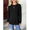 imageZeagoo Womens Long Sleeve Shirts Basic Crewneck Blouses Dressy Casual Loose Tunic Tops with Pockets SXXLBlack