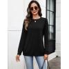 imageZeagoo Womens Long Sleeve Shirts Basic Crewneck Blouses Dressy Casual Loose Tunic Tops with Pockets SXXLBlack