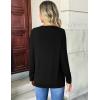imageZeagoo Womens Long Sleeve Shirts Basic Crewneck Blouses Dressy Casual Loose Tunic Tops with Pockets SXXLBlack