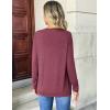 imageZeagoo Womens Long Sleeve Shirts Basic Crewneck Blouses Dressy Casual Loose Tunic Tops with Pockets SXXLDark Red