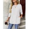 imageZeagoo Womens Long Sleeve Shirts Basic Crewneck Blouses Dressy Casual Loose Tunic Tops with Pockets SXXLWhite